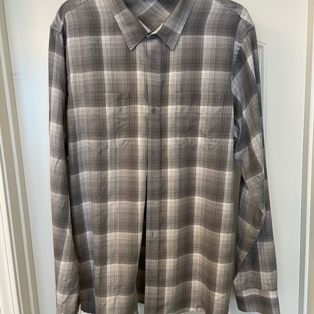 Travis Mathew - gray plaid shirt - men’s XL